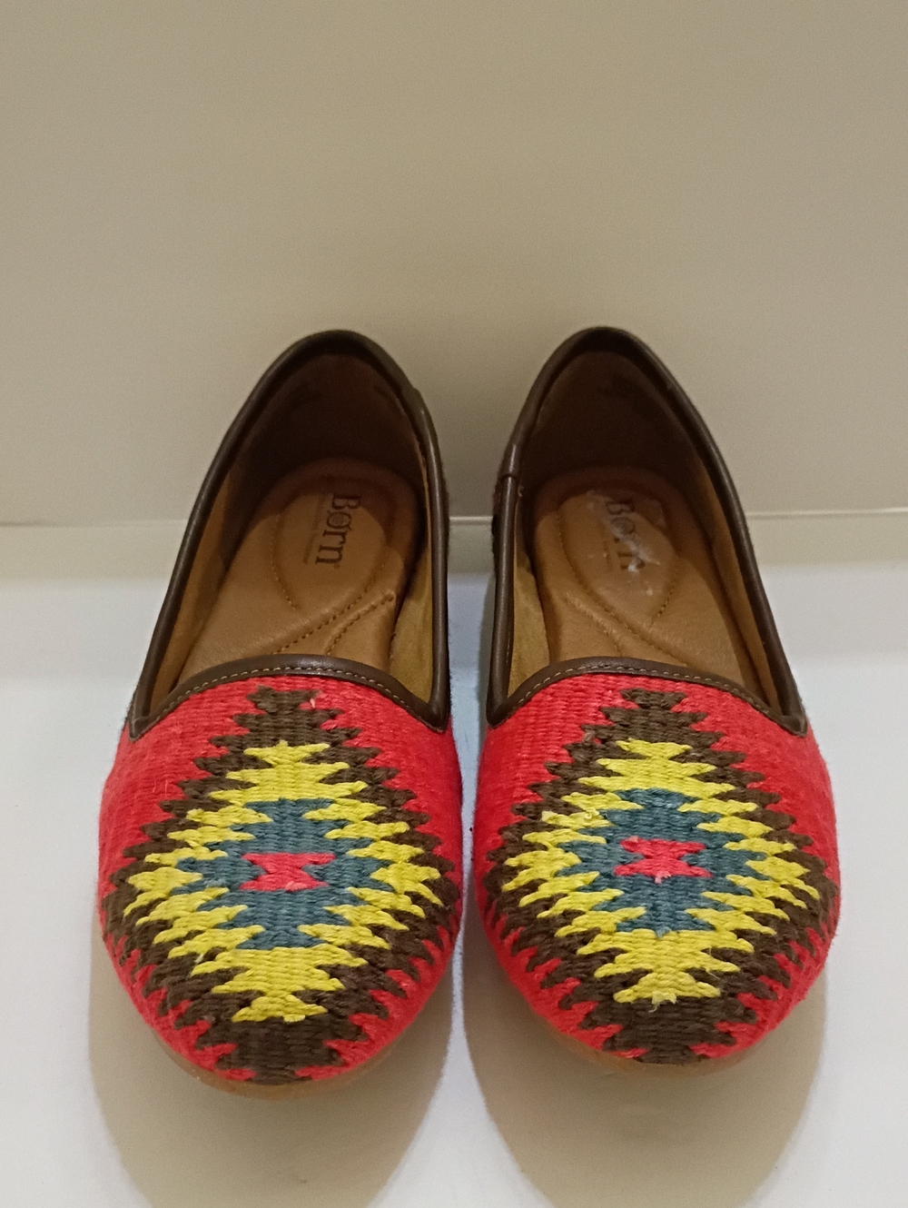 Born Red Multicolor Woven Slip-On Flats